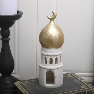 Middle East Resin Castle Tower Cultural Religious Holiday Decoration, Ramadan Festival Supplies, Muslim Holiday Decorations, 1 Piece