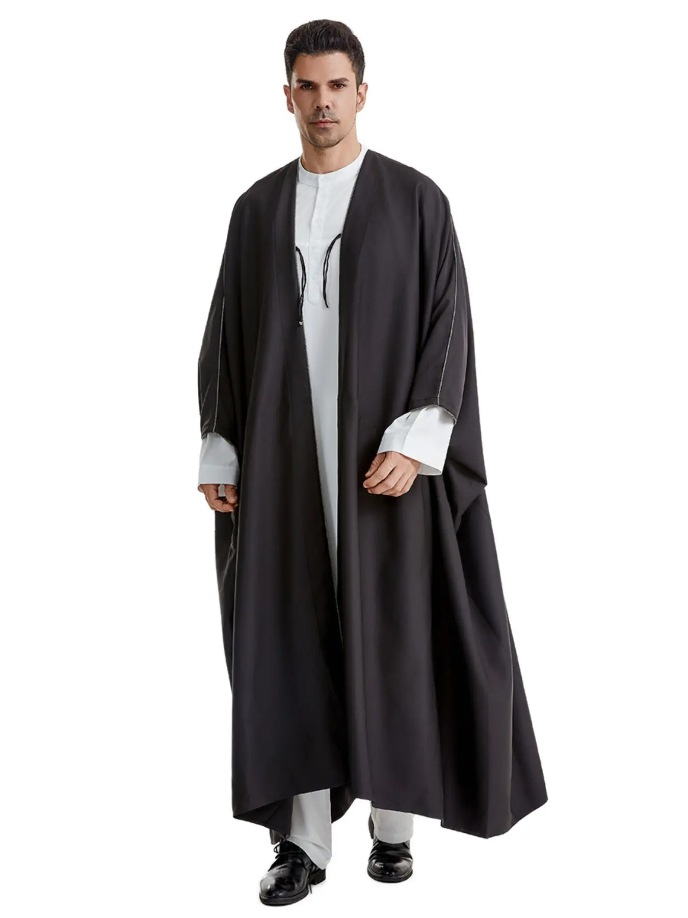 Muslim Middle East Men Embroidered Robe, Modesty Thobe, Traditional Arabic Clothing, Comfortable Long Sleeve, Perfect for Daily Wear