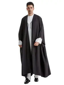 Muslim Middle East Men Embroidered Robe, Modesty Thobe, Traditional Arabic Clothing, Comfortable Long Sleeve, Perfect for Daily Wear