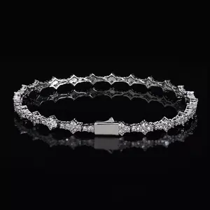 6.5mm Tennis Bracelet for Women & Men 18K White Gold Plated Cubic Zirconia Classic Design 7in&8in Versatile Accessory