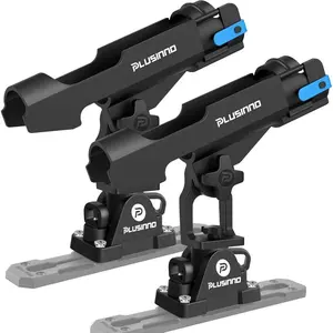 2 in 1 Fishing Rod Holders for Boat, Fishing Rod Holder For Kayak, Fishing Pole Holders for Track Mount / Deck Mount, Fishing Gear with Fishing Rod Protective Strap, Fishing Accessories & Gifts