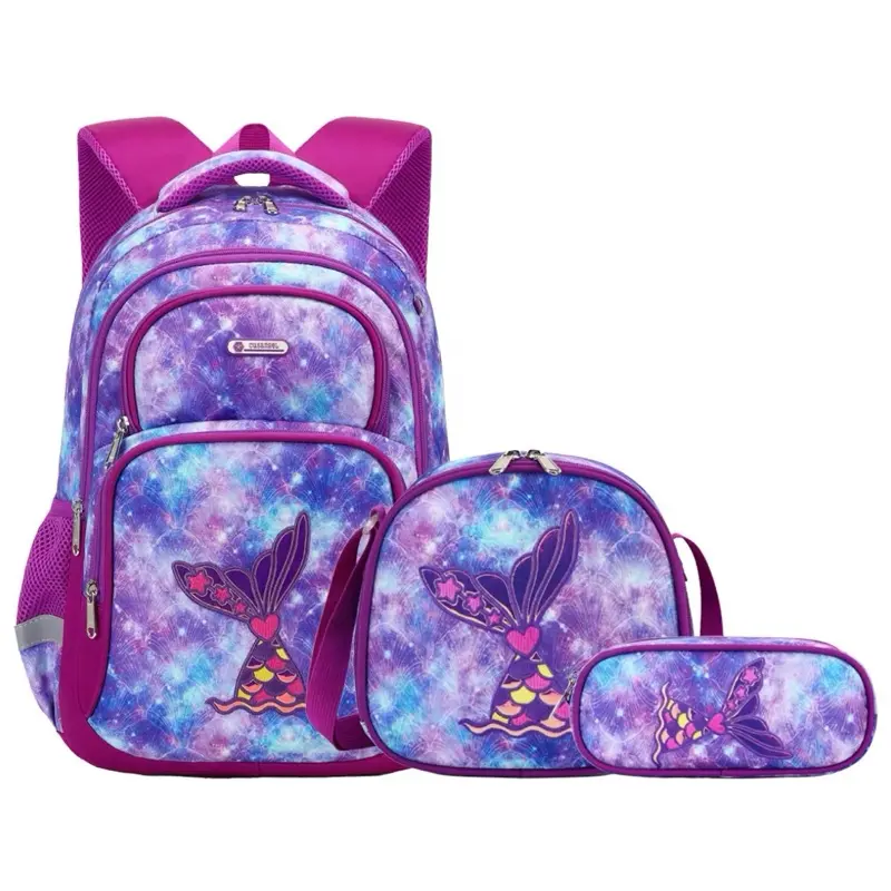 16 inches 3 pieces backpack  with pencil case and lunch box for students everyday use y