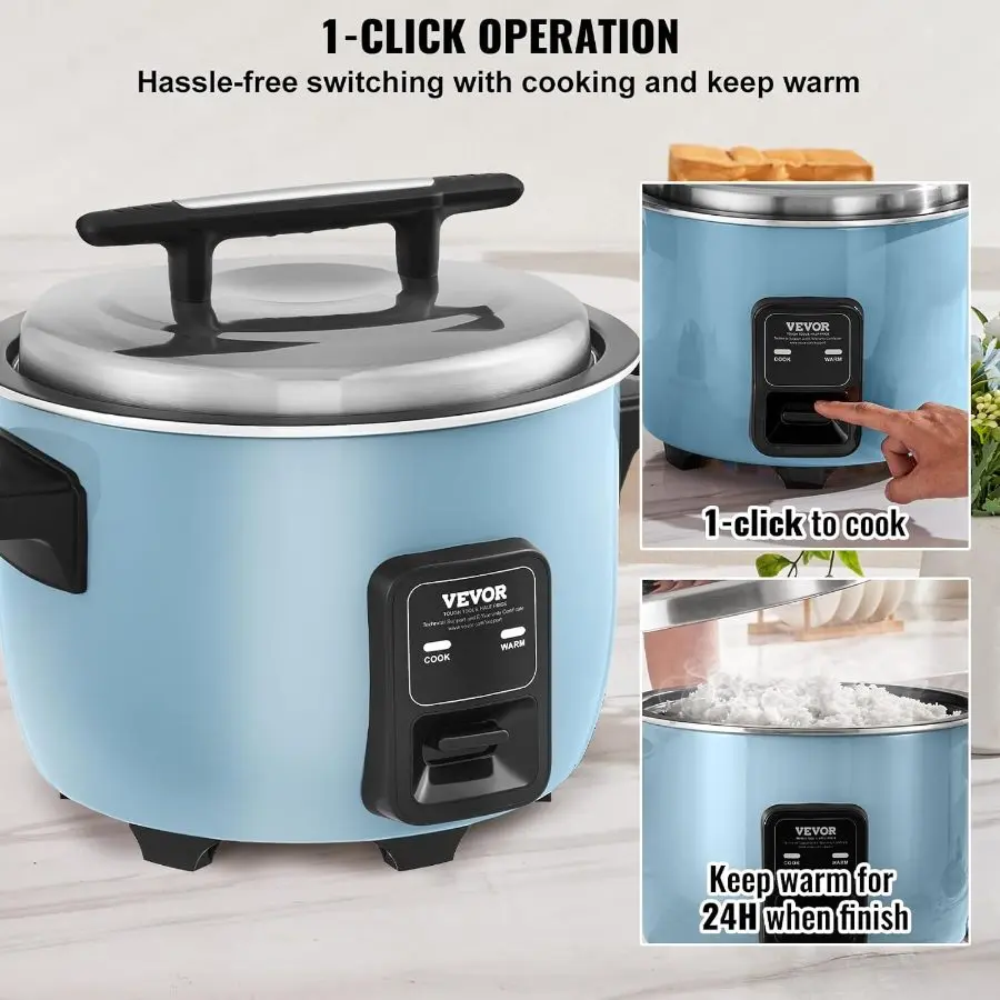 Summervibes VEVOR Commercial Rice Cooker, 50 - Cup Rice Cooker, 10.57 ...
