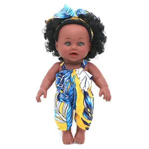 11 Inch/28-30cmcute Black Girl Doll Accessories Realistic RebornDollhair, SuitableFor Children 3 Years And Above, Small Black Doll Toy, Curly Hair, Can Be Used As ABirthday Gift