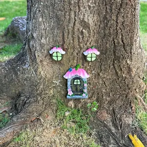 Fairy Door for Trees Outdoor Glow in The Dark, Fairy House Kit,Miniature Accessories for Tree Stump, Outdoor Yard, Lawn, and Garden Decor.
