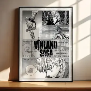 Vinland Saga Poster, Thorfinn I Have No Enemies Wall Art, Seinen Canvas, High Quality Art Prints, Home Decor, Gifts for Him Her Otaku