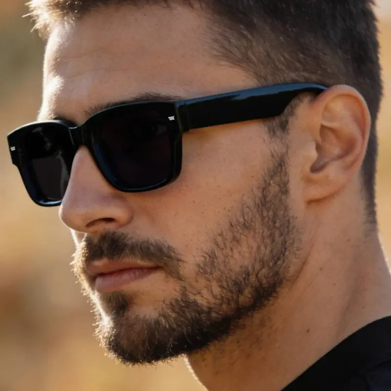 Men's Classic Square Framed Sunglasses, Tea Color Lenses, Lightweight Fit Frame, Casual Style for Daily Outdoor Use, Classic Shades, Lightweight Durable Sunglasses, Summer Sunglasses, Outdoor Fashion Sunglasses