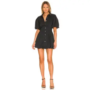 JONATHAN SIMKHAI Cleo Poplin Dress in Black