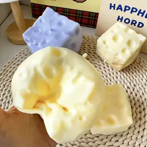 Squishy Cheese Block  Cheese Squishy Collection - 2 Textures| Crunchy Block & Soft Vaseline Cheese Squishy - 6/7cm Moldable Non-Rebound  Fidget Toy| Viral ASMR Stress Ball Squishy Cheese Luck Squeeze Gifts