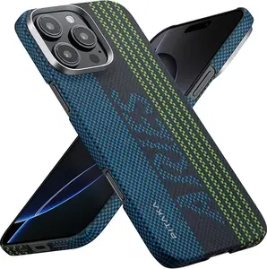 pitaka for iPhone 16 Pro Max Case Compatible with MagSafe, Thin & Light Case iPhone 16 Pro Max with a Caseless Feel, Glow in The Dark, 1500D Aramid Fiber Woven [Luminous Tactile Woven Case]