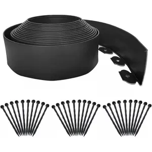 360inch flexible garden border landscape edging, includes special anchoring tips, no-dig garden edge kit, easy to install and maintain, no digging required.