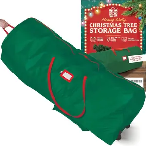 Christmas Tree Storage Bag with Wheels – Heavy Duty Christmas Tree Bag Fits Up to 7.5ft Tall Artificial Tree, Waterproof, Durable Handles & Zipper – Xmas Tree Storage Bag (Green)