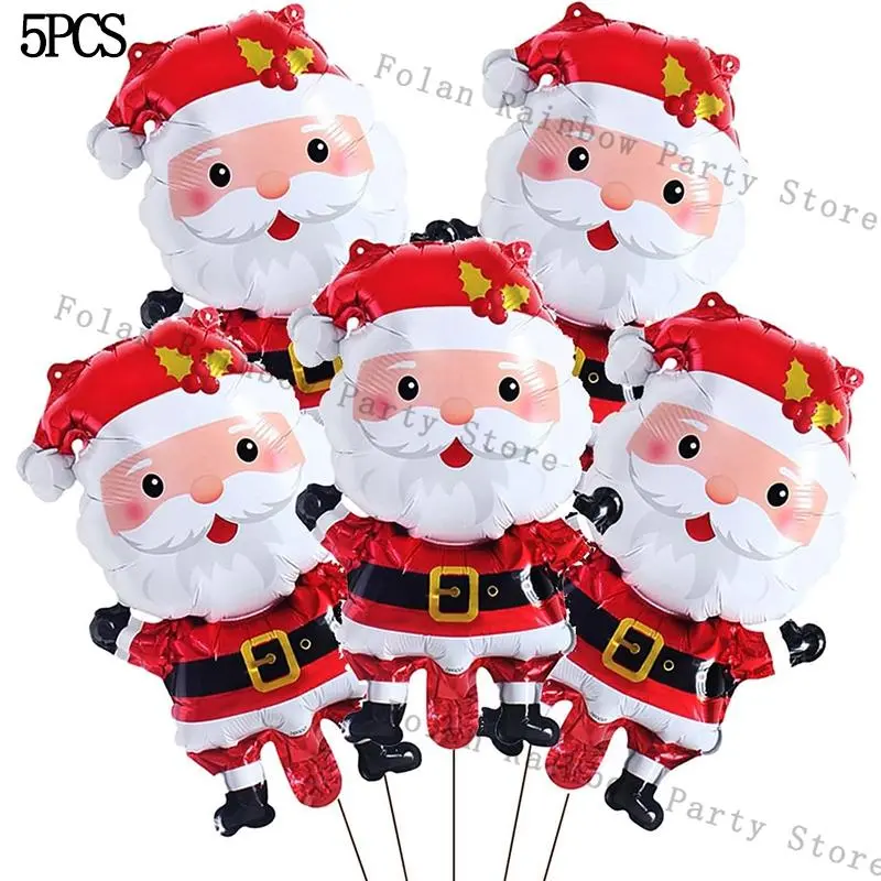 5pcs Christmas Foil Balloons Santa Claus Balloons Cute Snowman Balloon Christmas Party Props Decorations Supplies Kids Gifts