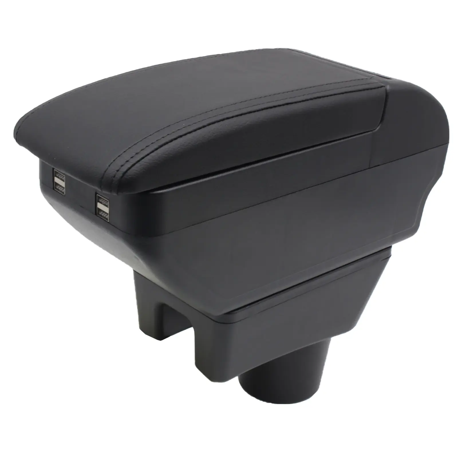 for Mitsubishi Mirage Attrage 2014-2024 Armrest Box Center Storage Box Hand Centre Consoles with 4 USB Port Cup Holder Arm Rest Double-Layer Black