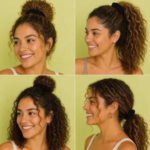 Curlfession Milk Silk Hair Ties - Set of 6 for Curly, Wavy & Straight Hair - No Damage No Breakage Comfortable Styling - Minimizes Breakage Reduces Curl Creasing Soft on Hair and Scalp