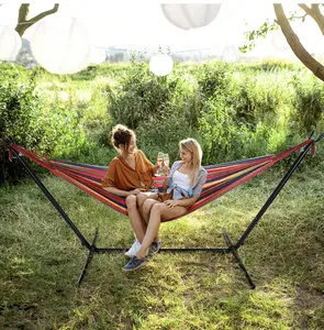 Outdoor Double Hammock with 450lb Capacity – Durable Steel Stand, Space-Saving Design for Garden/Yard, Comes with Portable Carrying Bag for Travel