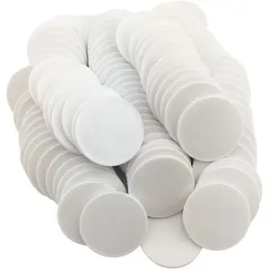 Set of 100 1 1/2 Inch Opaque Poker Chips Plastic Learning Counters Game Tokens with Storage Box (White)