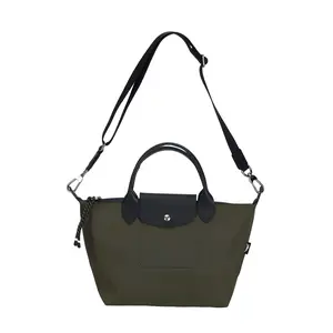 Longchamp Le Pliage Energy Adjustable and Detachable Strap Recycled Nylon and Canvas Shoulder Tote Bag Medium Women's Khaki