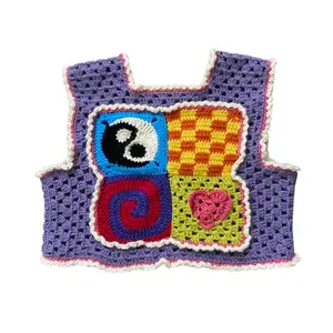 Mismatch Granny Square Vest