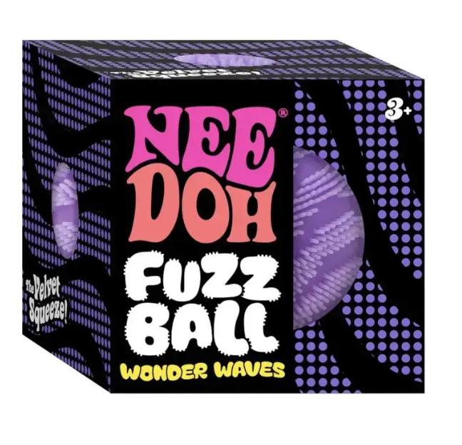Sensory Squeeze Fidget Toy | Fuzz Ball Wonder Waves | Velvet Wavy Design Ultra Soft Stress Relief Toy for Relaxation, Party Favors & Gifts