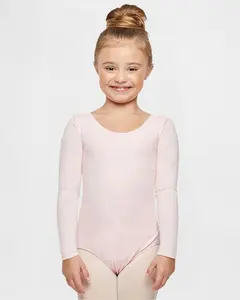 Girls Long Sleeve Cotton Ballet Leotard