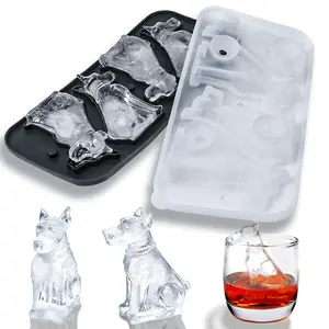 Dobberman Dog Silicone Ice Cube Mold, Ice Cube Trays, Food Grade Silicone, Easily Removable, Creative Animal Shape, Home Refrigerator Ice Maker