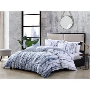 City Scene Twin Sokal Duvet Cover Set Indigo Blue: 100% Cotton, Zipper Closure, OEKO-TEX Certified