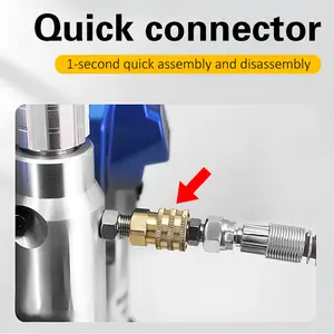Brass High Pressure Quick Connect Coupler, 1/4" Quick Release Fitting for Airless Paint Sprayer Hose to Machine Connection