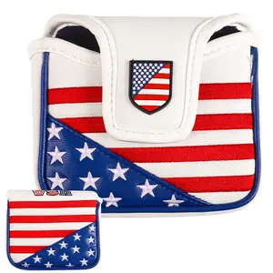 Mallet Putter Golf Head Cover for Center Shaft Putters 1 Pack, Premium PU Leather with Strong Magnetic for Scratch & Damage Protection Golf Accessories