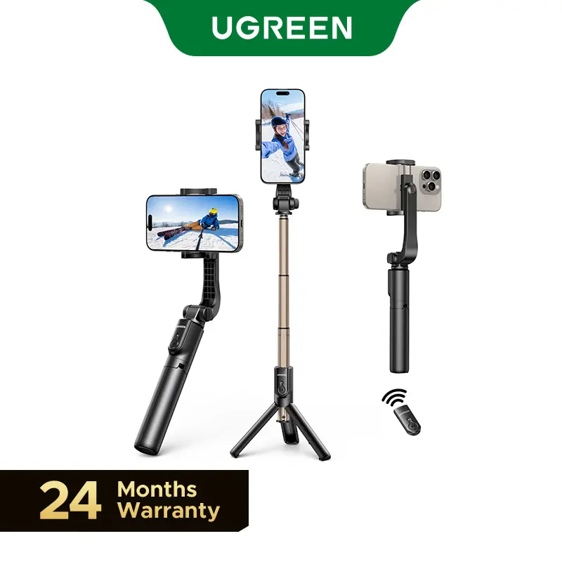 UGREEN Alloy Bluetooth Selfie Stick Tripod Stand - Bluetooth 5.1 Remote Control, 360° Rotation, Compact & Stylish, for Smartphone/Cellphone Vlogging/Photography, Compatible with iPhone iOS & Android, Phone Accessory, Accessories, Retractable