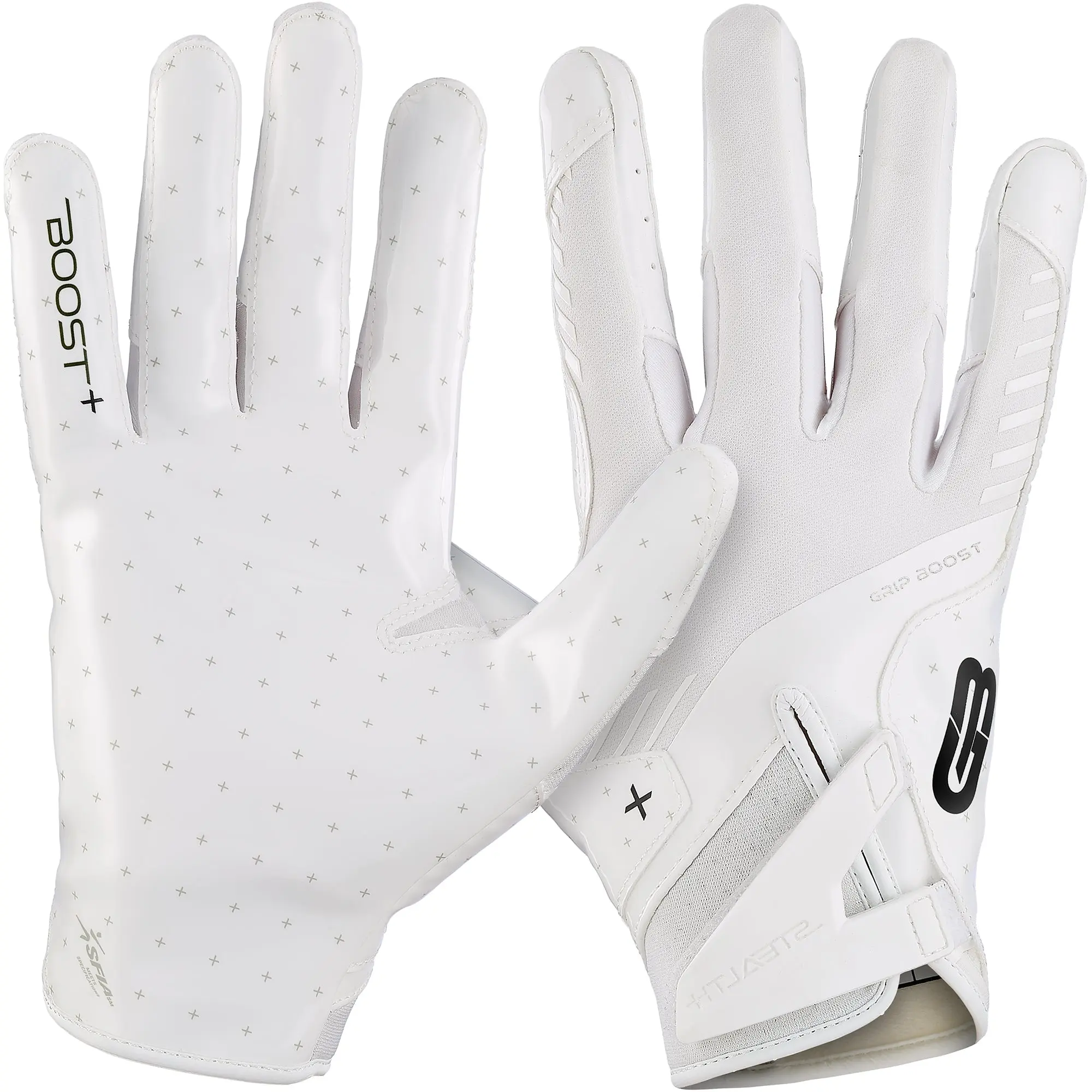 Grip Boost Solid White Stealth 6.0 Boost Plus Football Gloves Grip Boost Solid White Stealth 6.0 Boost Plus Football Gloves