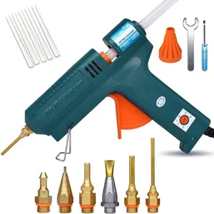 150 Watts with 6 Copper Nozzles Temperature Adjustable Craft Repair Tool Professional Melting Glue Gun DIY Thermo Tool Include 5Pcs Highly Viscous Glue Sticks Luxury Set