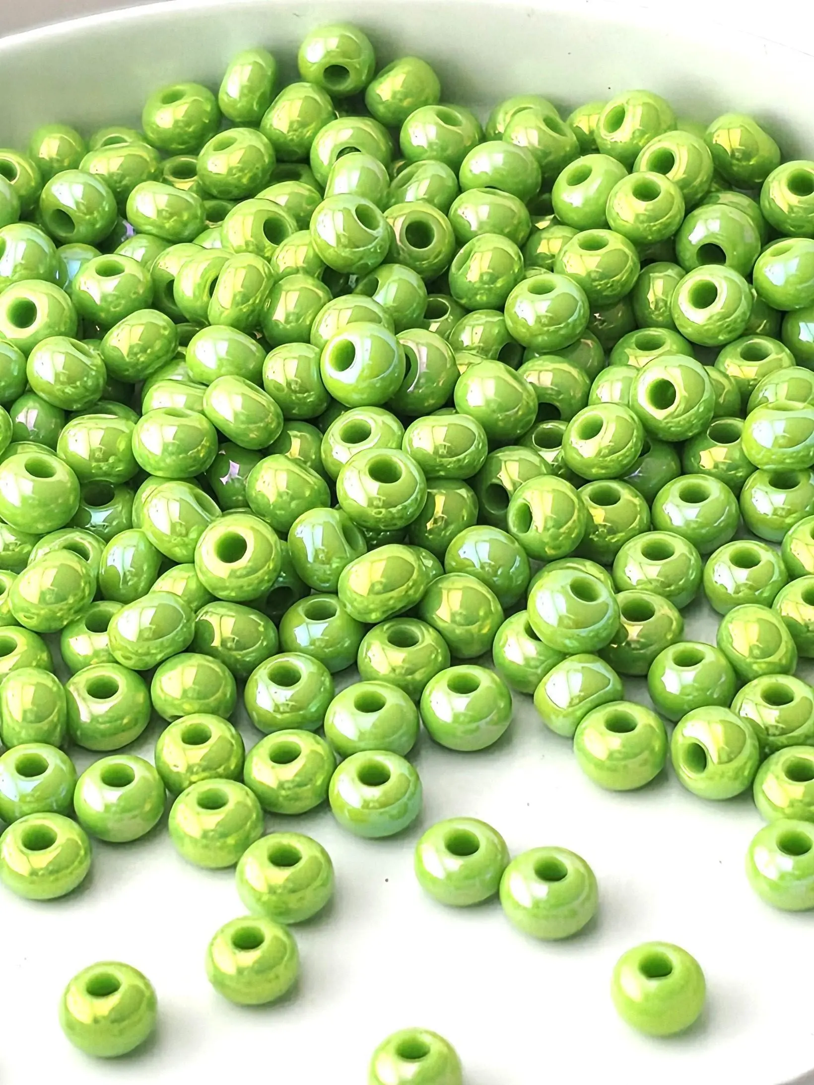 Opaque Pale Green Ab Size 6/0 Seed Beads - Preciosa Ornela Czech Glass, 20g Tube - Bead Weaving, Embroidery & DIY Jewelry