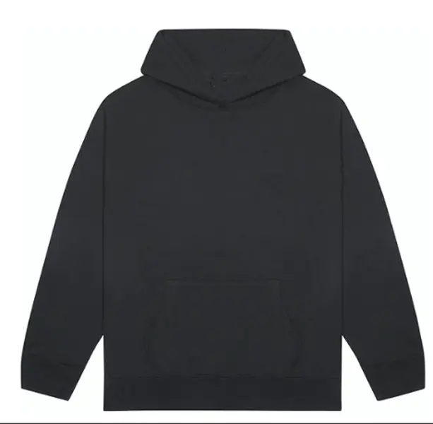 Men's Pocketed Hoodie - Casual Plain Cotton Pullover Sweatshirt, Long Sleeves, Kangaroo Pocket, Streetwear Tops (Black, Beige), Machine Wash Menswear Longsleeves