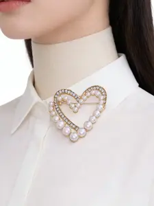 Pearl Heart Brooch Unisex Fashion Suit Dress Accessory, Versatile Pearl Pin for Men and Women, Stylish Lapel Flower Jewelry