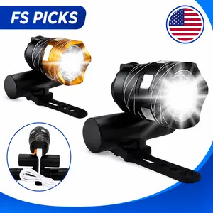 Rechargeable LED Bike Headlight, 15000LM Waterproof Aluminum Alloy MTB Light with USB Port, 3 Modes for Youth Cycling & Fishing