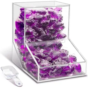 Laundry Pods Container with Spoon Acrylic Candy Dispenser with 2 Lid Dishwasher Pod Holder Laundry Detergent Container Laundry Organizer for Laundry Room Kitchen Office 1pcs