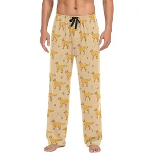 Men's Pajama Pants Super Soft Cartoon Labrador Sleep Lounge Pants Pjs Bottoms with Pockets