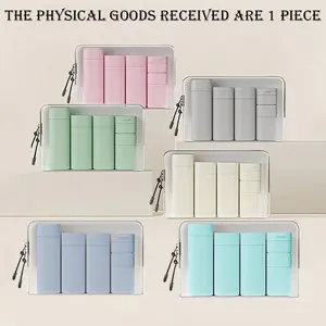 Travel cosmetic bottle set, leak proof portable container for cosmetics and toiletries, durable plastic storage solution, Makeup Cosmetic Storage