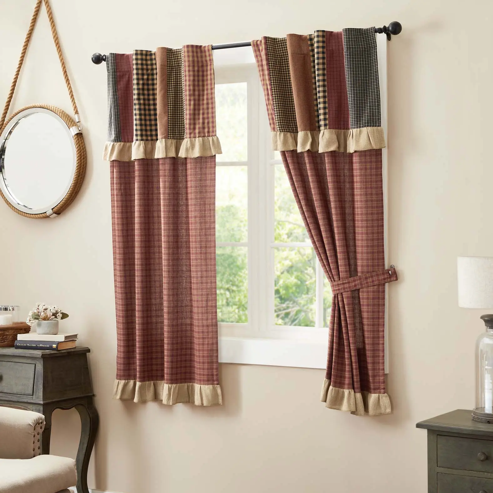 Mayzie Patchwork Short Panel Curtains