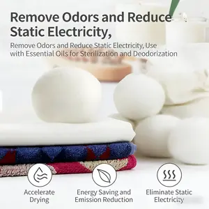 5-Pack Laundry Balls, Fabric Material, Reduces Wrinkles, Saves Drying Time, Reusable, Fabric Softener Alternative, Eco-Friendly Plastic Balls, Wool Dryer Balls