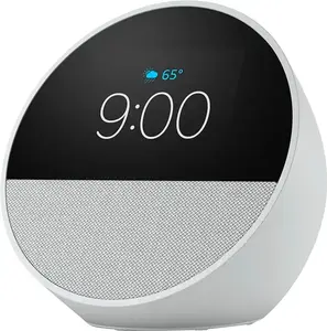 Amazon Echo Spot, Smart Alarm Clock with Vibrant Sound and Alexa (2024 Release) - Glacier White