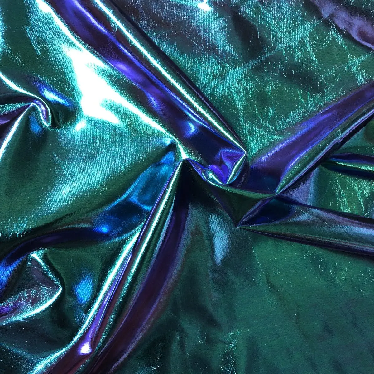 Metallic Iridescent Foil Spandex Fabric Metallic Iridescent Foil Spandex Fabric