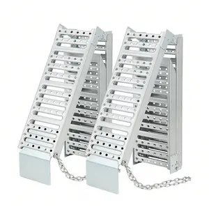 Garvee‌ 6FT Folding Loading Ramps (2-Pack) - 1000lb Capacity Heavy Duty Steel Tri-Fold Ramps For ATV/Dirt Bike/E-Bikes/Motorcycle/Pickup Trucks | 9" Wide Anti-Slip Surface