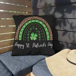 St. Patrick's day Outdoor Pillows, Rainbow holiday patio pillow