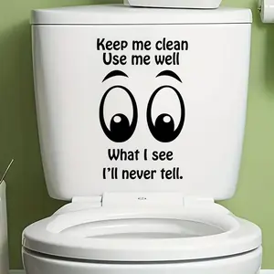 Creative Eye Pattern Toilet Seat Sticker, Removable Decorative Toilet Cover Decal, Fun Bathroom Decoration, Easy to Use