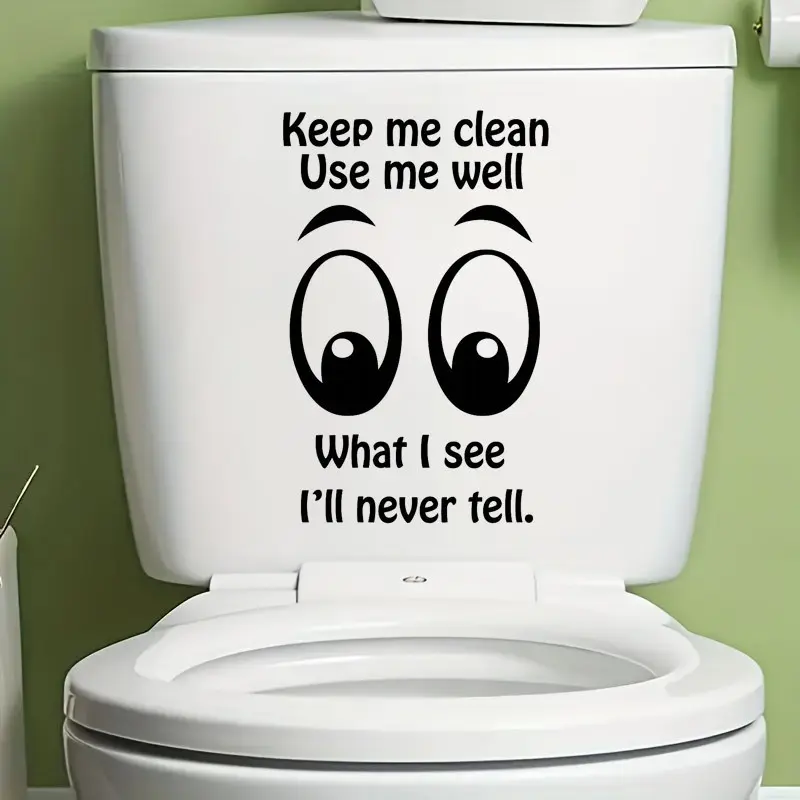 Creative Eye Pattern Toilet Seat Sticker, Removable Decorative Toilet Cover Decal, Fun Bathroom Decoration, Easy to Use, Bathroom Decoration Supplies, Bathroom Accessory
