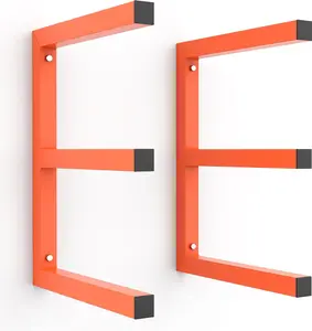 Lumber Storage Rack Wall Mount  Storage Racks, Metal  Organizer Racks for Shed, Workshop, Garage, Holds Up 220 LBS Per Level (Pack of 2, Orange)