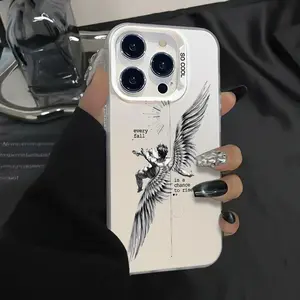 Fallen Angel Art Phone Case Stylish TPU Phonecases for iPhone 17 16 15 14 13 12 11 Pro/Max/Plus Shock-proof Anti-fingerprint Anti Fall Matte Back Cover