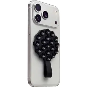 Spade  Suction Cup Phone Case Mount, Double-Sided Sticky Phone Grip for Hands-Free Selfies & Videos, Compatible with  & Android, (2.25" x4") (Black)